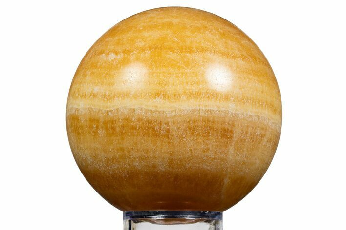 Polished, Orange Calcite Sphere - Mexico #343867